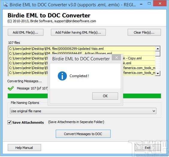 Birdie EML to DOC Converter下载,邮件转换器,EML转DOC